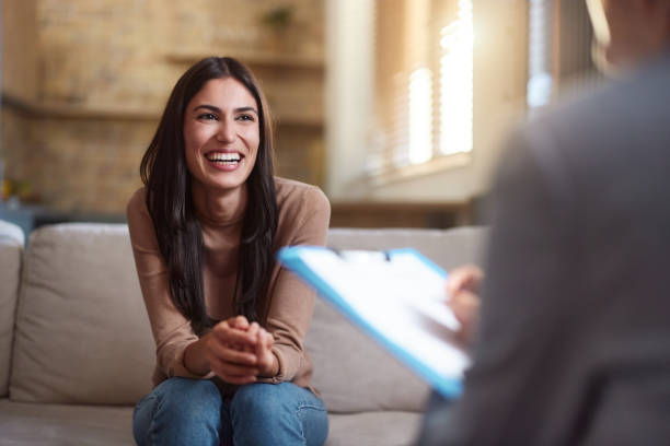 Woman in a positive therapy session